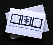 Blue Snowflake Squares -  Handcrafted Christmas Card - dr16-0059